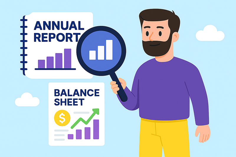 Analyse af danske årsregnskaber – flat design illustration