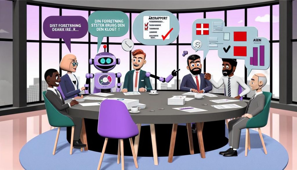 "Cartoon Årsrapport Møde: Flows, Klare Regler, & Troværdighed i Årsregnskab"