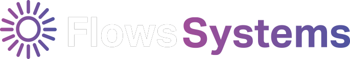 Grafisk element fra Flows Systems, specialister i Make.com-løsninger inden for regnskab, ERP, webshop, lager, WMS, POS, marketing, abonnement, filintegration, AI og dokumenthåndtering.